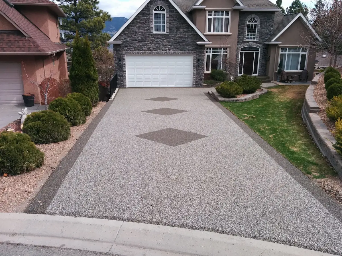 RUbber Stone Diamond design driveway in Calgary
